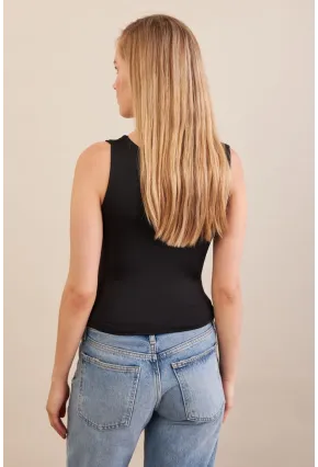 Kadın Siyah Büzgülü Bluz FLU325