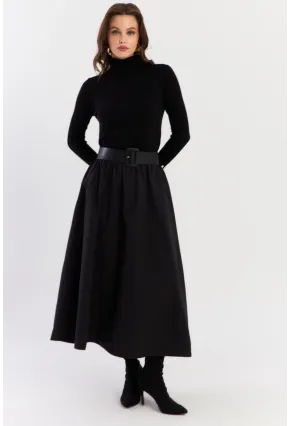 Kadın Siyah Çan Etek ELA3951