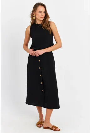 Kadın Siyah Crop Etek Takım MQ0030