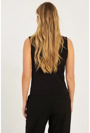 Kadın Siyah Degaje Yaka Bluz YZ1020