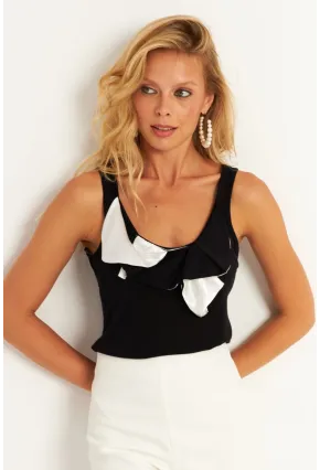 Kadın Siyah Detaylı Bluz KAZ17