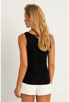 Kadın Siyah Detaylı Bluz KAZ17