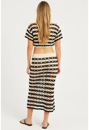 Kadın Siyah-Ekru Ajurlu Alt Üst Takım  MZU600