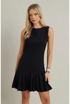 Kadın Siyah Etegi Pileli Mini Elbise FRY2265