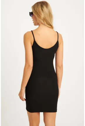 Kadın Siyah Fermuarlı Mini Elbise CY380