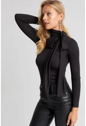 Kadın Siyah Fiyonklu Bluz MEY2670