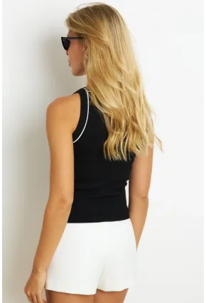 Kadın Siyah Halter Yaka Kaşkorse Bluz AYD326