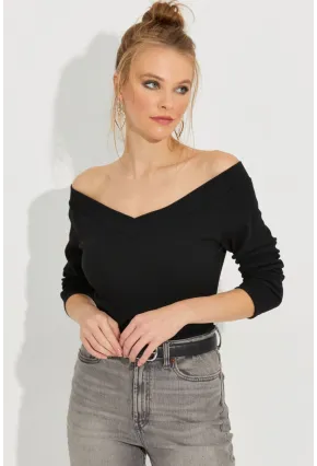 Kadın Siyah Kaşkorse Bluz Yİ2495