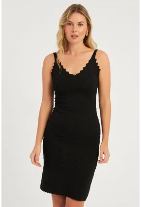 Kadın Siyah Merdiven Yaka Büzgülü Midi Elbise YZ3048