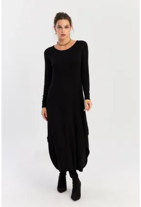 Kadın Siyah Midi Elbise LPP1272