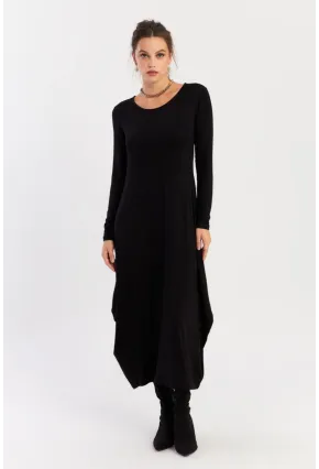 Kadın Siyah Midi Elbise LPP1272