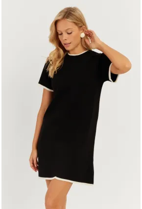Kadın Siyah Mini Triko Elbise MİW1356