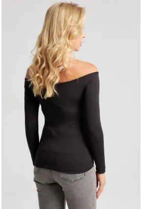 Kadın Siyah Önü Düğümlü Bluz EY2677