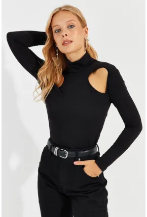 Kadın Siyah Pencereli Bluz MEN2014