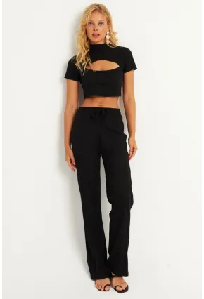 Kadın Siyah Pencereli Takım XL2017