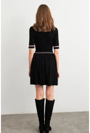 Kadın Siyah Polo Yaka Etekli Takım SF2558