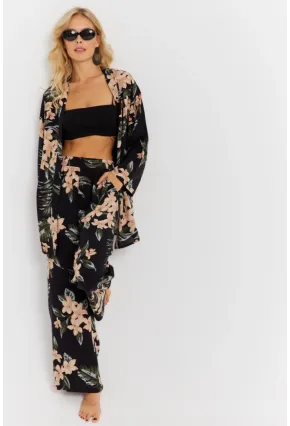 Kadın Siyah-Pudra Desenli Alt Üst Takım  GÇ168