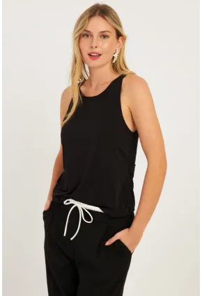 Kadın Siyah Sırtı Çapraz Bluz YZ1029