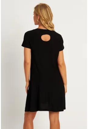 Kadın Siyah Sırtı Detaylı Bürümcük Midi Elbise ST055