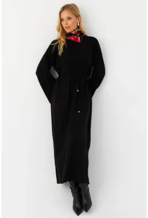 Kadın Siyah Triko Maxi Elbise MTC3367