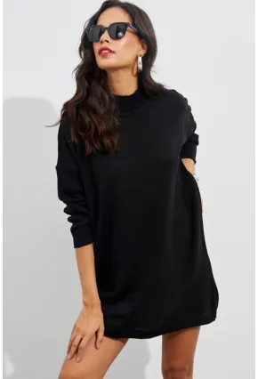 Kadın Siyah Triko Tunik YV110