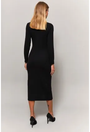 Kadın Siyah V Yaka Yakalı Elbise Yİ1940
