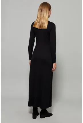Kadın Siyah Yarım Balıkçı Maxi Elbise Yİ2006