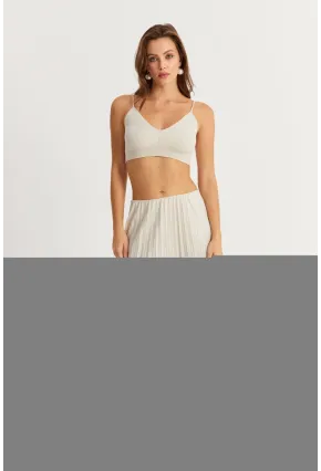 Kadın Taş Beli Lastikli Pilise Etek GÇ190