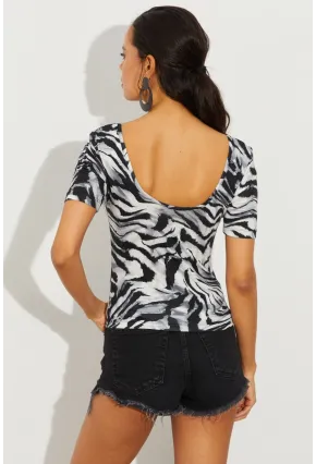 Kadın Taş Desenli Bluz LPP1224