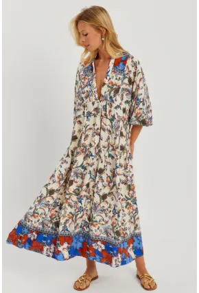 Kadın Taş Desenli Salaş Maxi Elbise GÇ166