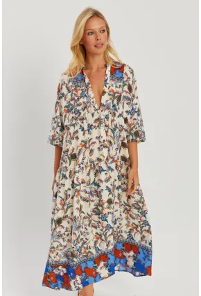 Kadın Taş Desenli Salaş Maxi Elbise GÇ166