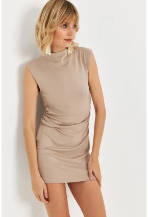 Kadın Taş Drapeli Mini Elbise SE6