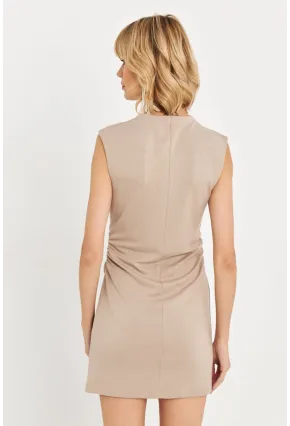 Kadın Taş Drapeli Mini Elbise SE6