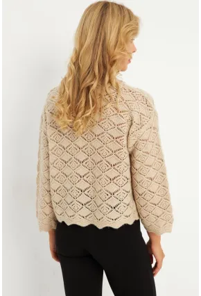 Kadın Taş Düğme Detaylı Hırka YV276