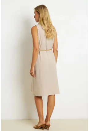 Kadın Taş Kemerli Gömlek Midi Elbise SGT404