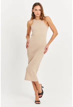 Kadın Taş Kolsuz Kaşkorse Midi Elbise EY3049