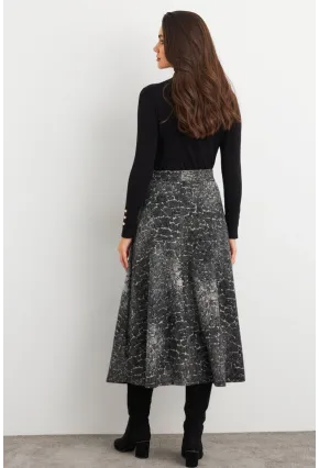 Kadın Taş-Siyah Desenli Çan Etek MLON3007