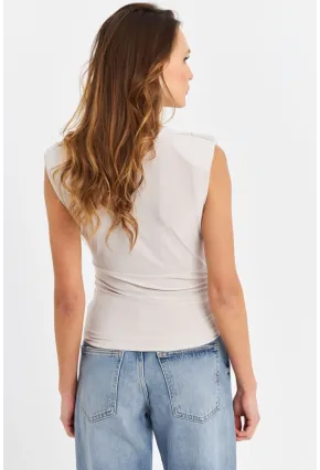 Kadın Taş Vatkalı Kruvaze Bluz MTK13213