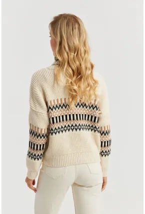 Kadın Vanilya Balıkçı Triko Kazak YZ527