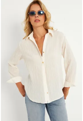 Kadın Vanilya Gömlek KED714
