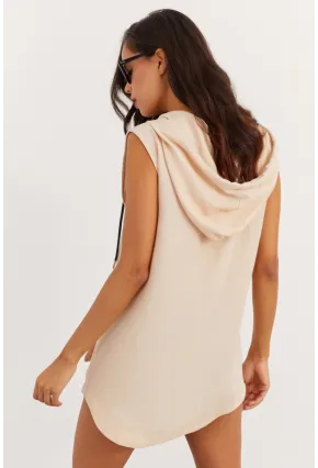 Kadın Vanilya Kapüşonlu Yelek RML06