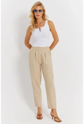 Kadın Vanilya Keten Pantolon DMR340