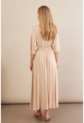 Kadın Vanilya Kol Pencereli Midi Elbise MP500