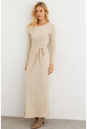 Kadın Vanilya Kruvaze Maxi Elbise MTF31
