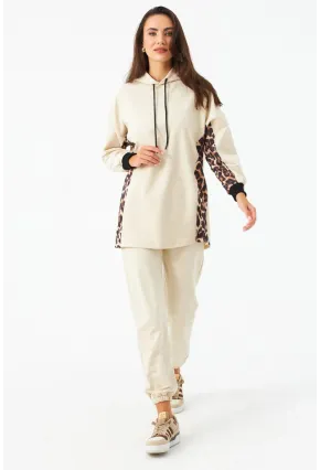 Kadın Vanilya Leopar Desenli Alt Üst Takım MPC301