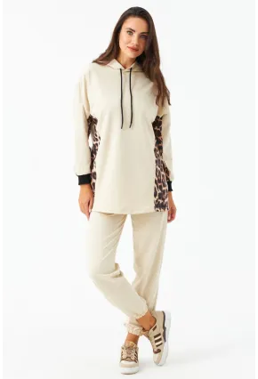 Kadın Vanilya Leopar Desenli Alt Üst Takım MPC301