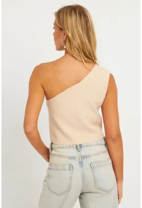 Kadın Vanılya Tek Omuz Astarlı Yelek TW60140