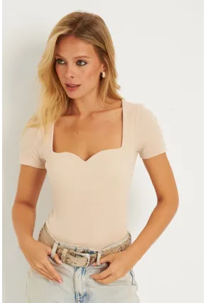Kadın Vanilya Triko Bluz AYD337