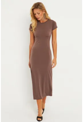 Kadın Vizon Basic Midi Elbise DMR261