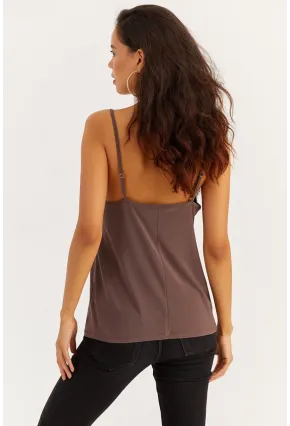 Kadın Vizon Desenli Dantelli Atlet LPP50081